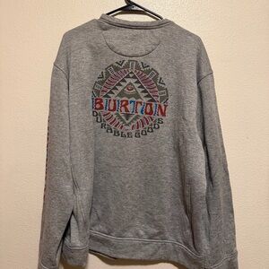 Burton Men's Gray Graphic Crewneck Sweater